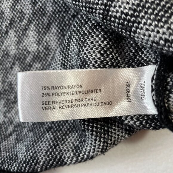 Carolyn Taylor Houndstooth Sweater Black White Crew Neck Dolman Sleeves Size M - Picture 12 of 13